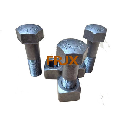 Boulons et écrous de voie de fouille forgée avec HRC52-58 dureté de surface de zinc finition de forgeage des dents